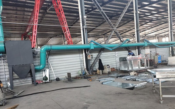 虞城縣機(jī)加工車間布袋除塵器使用案例